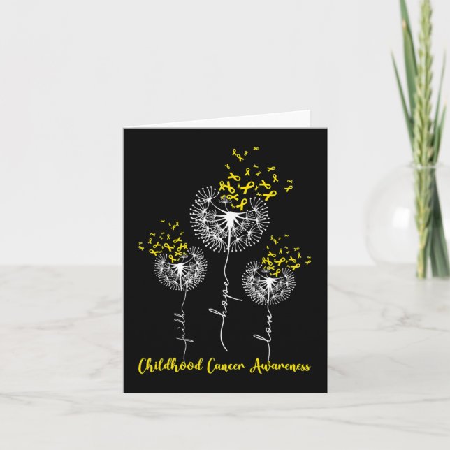 Faith Hope Love Dandelion Childhood Cancer Awarene Card (Front)