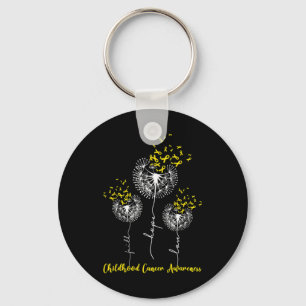 Faith Hope Love Dandelion Childhood Cancer Awarene Keychain