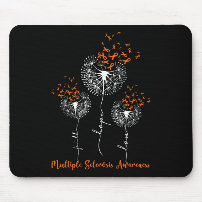 Faith Hope Love Dandelion Multiple Sclerosis Aware Mouse Pad (Front)