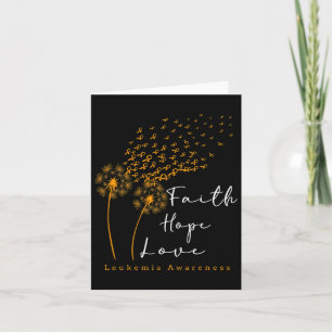 Faith Hope Love' Dandelion Orange Ribbon Leukaemia Card