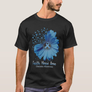 Faith Hope Love Diabetes Awareness Sunflower  T-Shirt