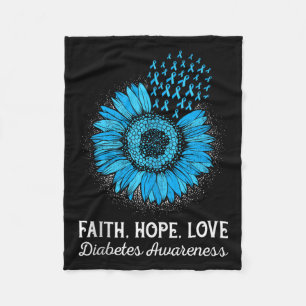 Faith Hope Love Diabetes Awareness Tank Top_2 Fleece Blanket