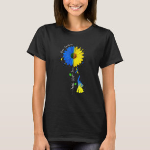 Faith Hope Love Down Syndrome Awareness Ribbon Yel T-Shirt
