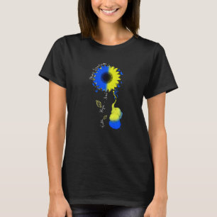Faith Hope Love Down Syndrome Awareness Ribbon Yel T-Shirt