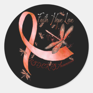 Faith Hope Love Dragonfly Rsd Crps Awareness Classic Round Sticker
