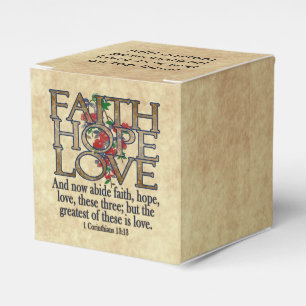Faith Hope Love Elegant Bible Scripture Christian Favor Box
