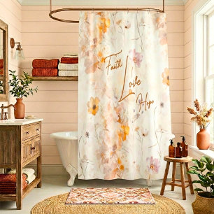 Faith Hope Love Elegant Watercolor