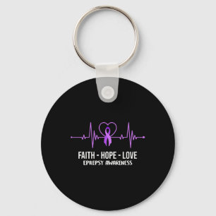 Faith Hope Love Epilepsy Awareness Costume Warrior Keychain