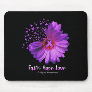 Faith Hope Love Epilepsy Awareness Sunflower Mouse Pad