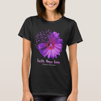 Faith Hope Love Epilepsy Awareness Sunflower T-Shirt