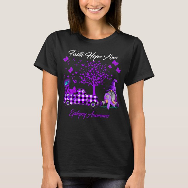 Faith Hope Love Epilepsy Awareness T-Shirt (Front)