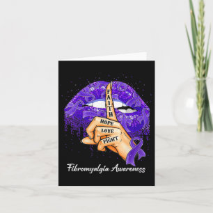 Faith Hope Love Fight Purple Ribbon Fibromyalgia A Card
