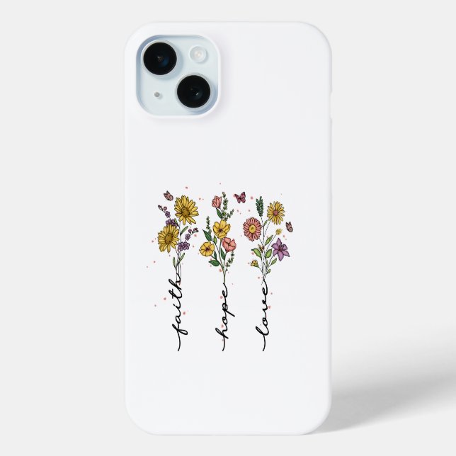 "Faith, Hope, Love" Floral Trio  Case-Mate iPhone Case (Back)