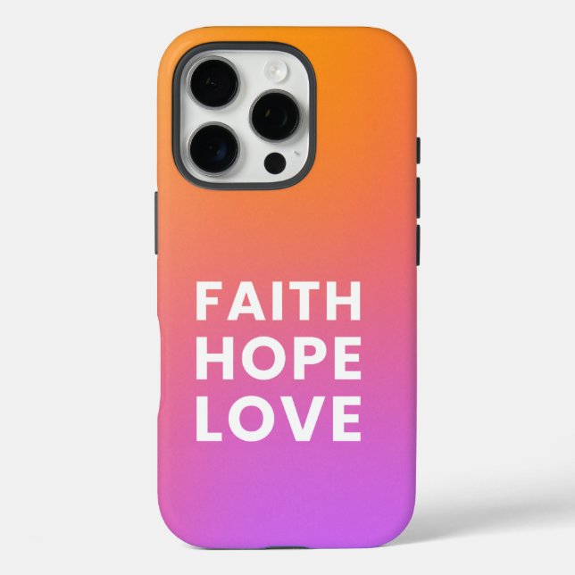 Faith Hope Love Gradient Colour Orange Purple Case-Mate iPhone Case (Back)