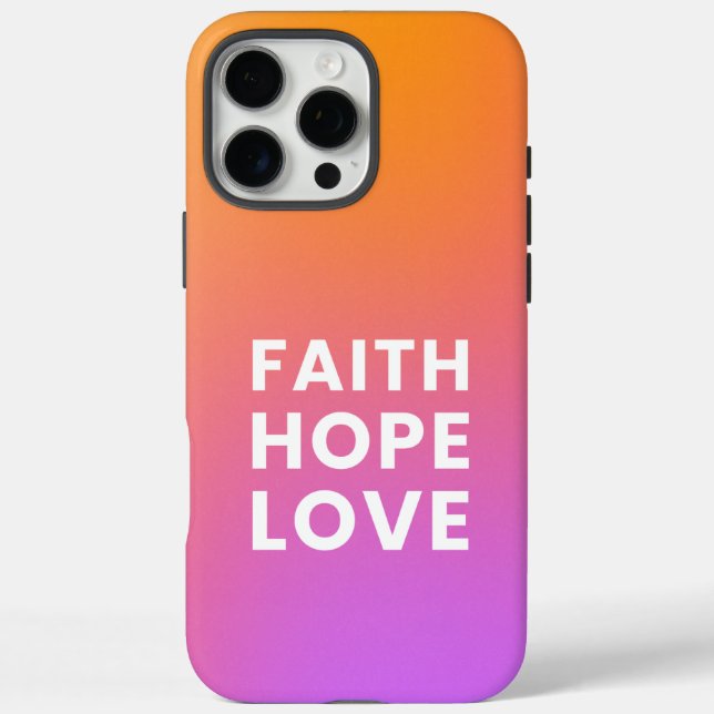 Faith Hope Love Gradient Colour Orange Purple Case-Mate iPhone Case (Back)