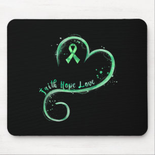 Faith Hope Love Green Ribbon Mental Health Awarene Mouse Pad