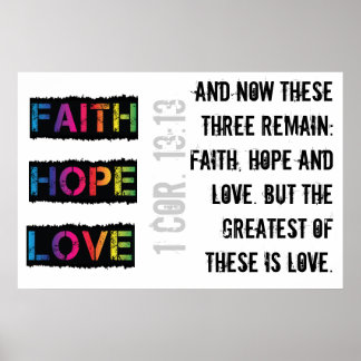Faith, Hope & Love (grunge) Poster