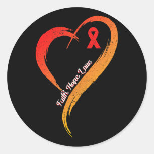 Faith Hope Love Heart Disease Awareness Cardiologi Classic Round Sticker