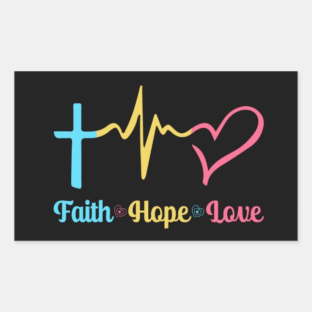 Faith Hope Love Hearts      Sticker (Front)