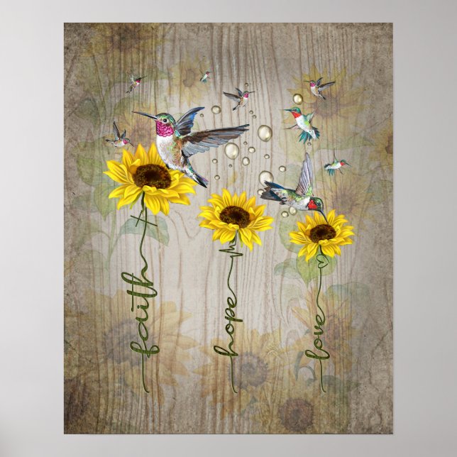 Faith Hope Love Hummingbird  Poster (Front)
