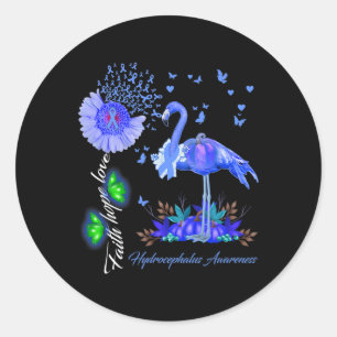Faith Hope Love Hydrocephalus Awareness Classic Round Sticker