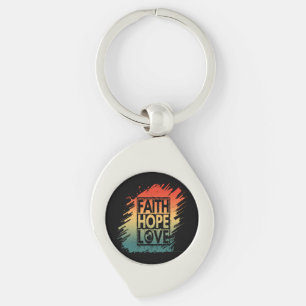 FAITH HOPE LOVE INSPIRATIONAL MOTIVATIONAL VERSE KEYCHAIN