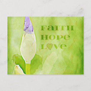 Faith, Hope, Love Iris Postcard