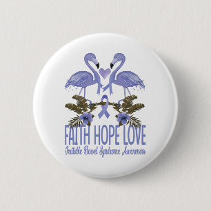 Faith Hope Love Irritable Bowel Syndrome Awareness 2 Inch Round Button