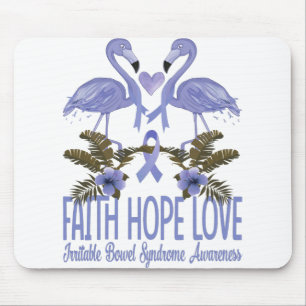Faith Hope Love Irritable Bowel Syndrome Awareness Mouse Pad