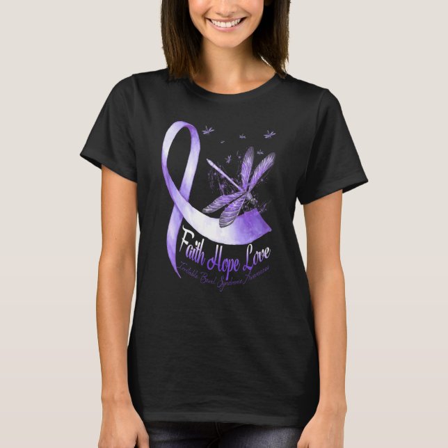 Faith Hope Love Irritable Bowel Syndrome Awareness T-Shirt (Front)