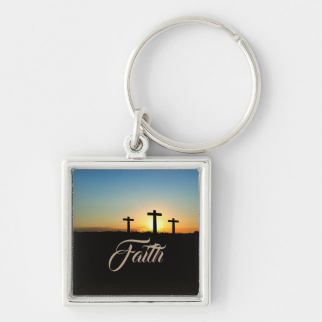 Faith Hope Love Jesus Christ Destiny Destiny's Keychain (Front)