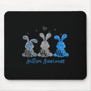 Faith Hope Love Leopard Easter Bunny Autism Awaren Mouse Pad