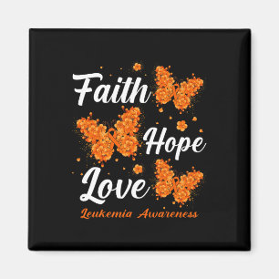 Faith Hope Love Leukaemia Awareness Butterfly  Magnet