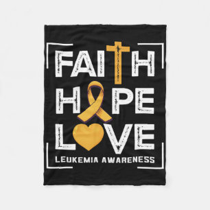 Faith Hope Love Leukaemia Awareness Fleece Blanket