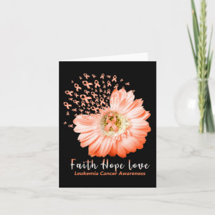 Faith Hope Love Leukaemia Awareness Orange Ribbon Card