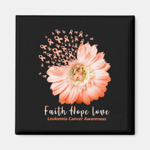 Faith Hope Love Leukaemia Awareness Orange Ribbon  Magnet