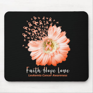 Faith Hope Love Leukaemia Awareness Orange Ribbon  Mouse Pad