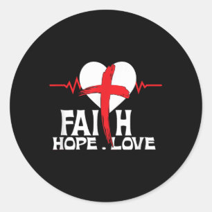 Faith Hope Love Love Jesus Christian Christmas  Classic Round Sticker