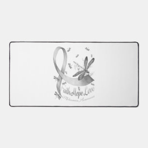 Faith Hope Love Melanoma Awareness Dragonfly Desk Mat
