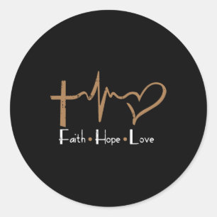 Faith Hope Love Men Black History Month Women Chri Classic Round Sticker