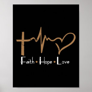 Faith Hope Love Men Black History Month Women Chri Poster