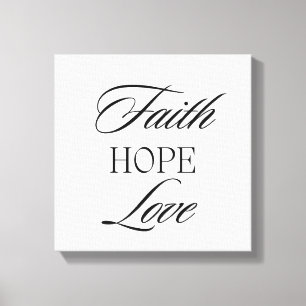Faith, Hope Love Minimalist Design Canvas Print