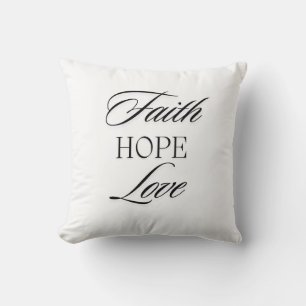 Faith, Hope Love Minimalist  Design  Throw Pillow
