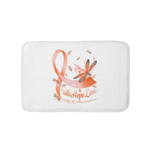 Faith Hope Love MS Awareness Dragonfly Bath Mat