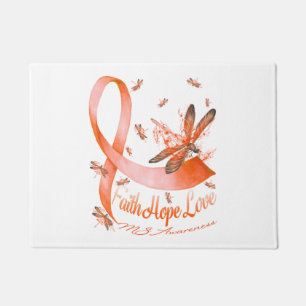 Faith Hope Love MS Awareness Dragonfly Doormat