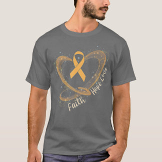 Faith Hope Love Orange Ribbon Leukaemia Awareness  T-Shirt