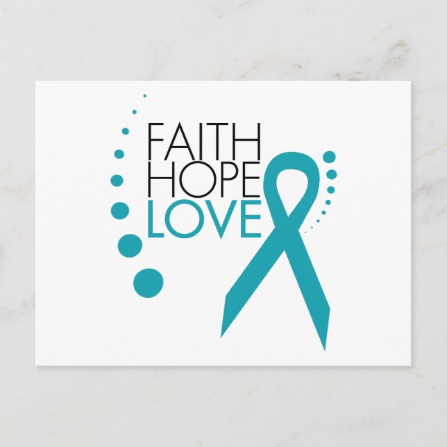 Faith, Hope, Love - Ovarian Cancer Postcard (Front)