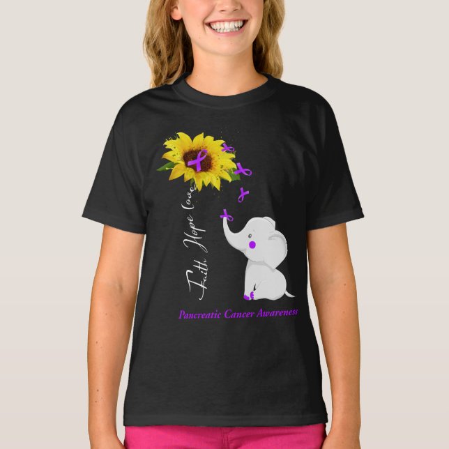 Faith Hope Love Pancreatic Cancer Awareness T-Shirt (Front)