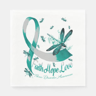 Faith Hope Love Panic Disorder Awareness Dragonfly Napkin