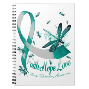 Faith Hope Love Panic Disorder Awareness Dragonfly Notebook